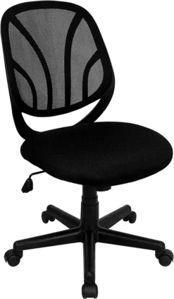 Y-GO Chair Mid-Back Black Mesh Swivel Task Chair - By Flash Furniture - Madison Seating